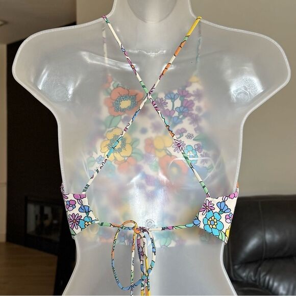 Zara Floral Halter Crop Top. Size Extra Small - Picture 7 of 8